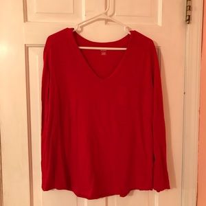 a.n.a Red Long Sleeve Top
